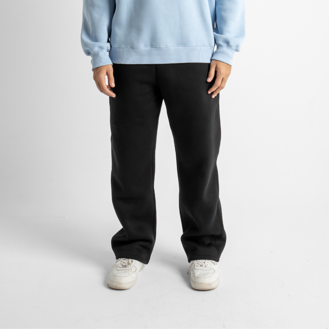 Relaxed Sweatpants Framed Pockets - Black