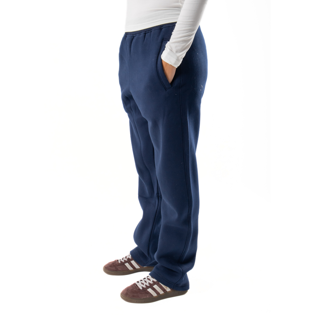 Relaxed Sweatpants Framed Pockets - Navy Blue