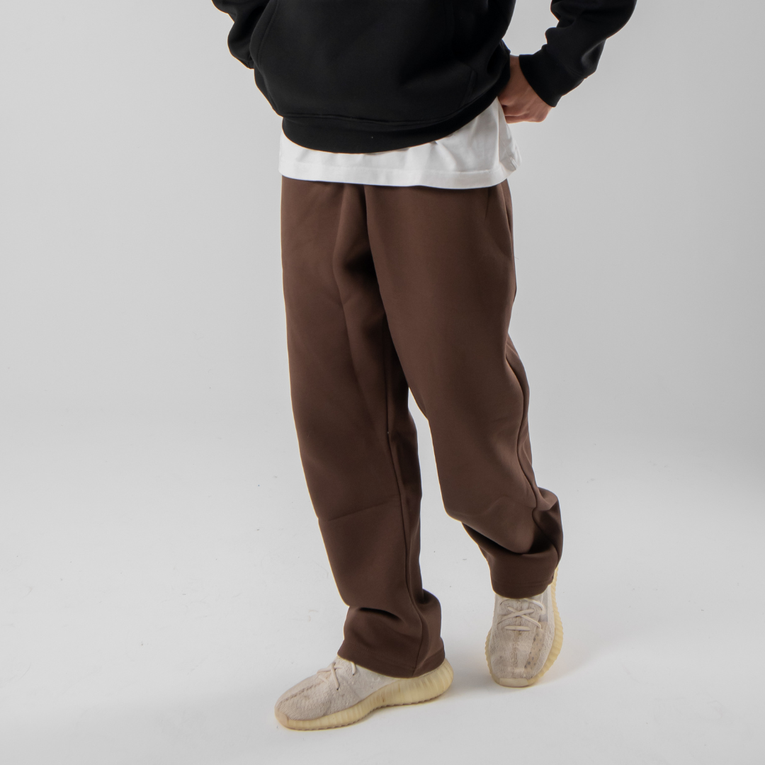 Straight Leg Sweatpants - Brown