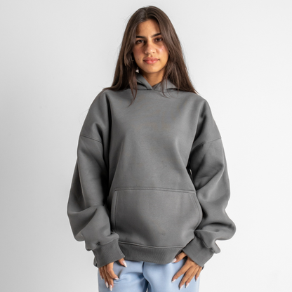 Drop Shoulder Hoodie - Grey