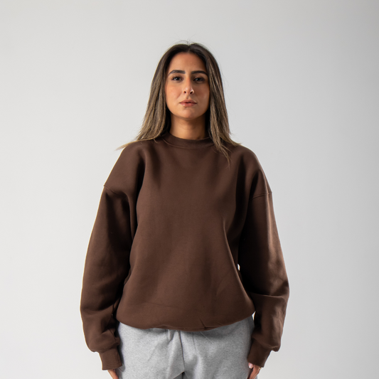 Drop Shoulder Sweatshirt - Brown