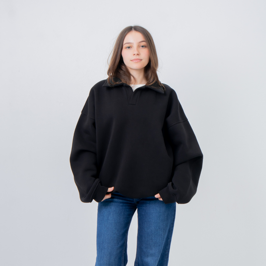 Polo Crewneck - Black