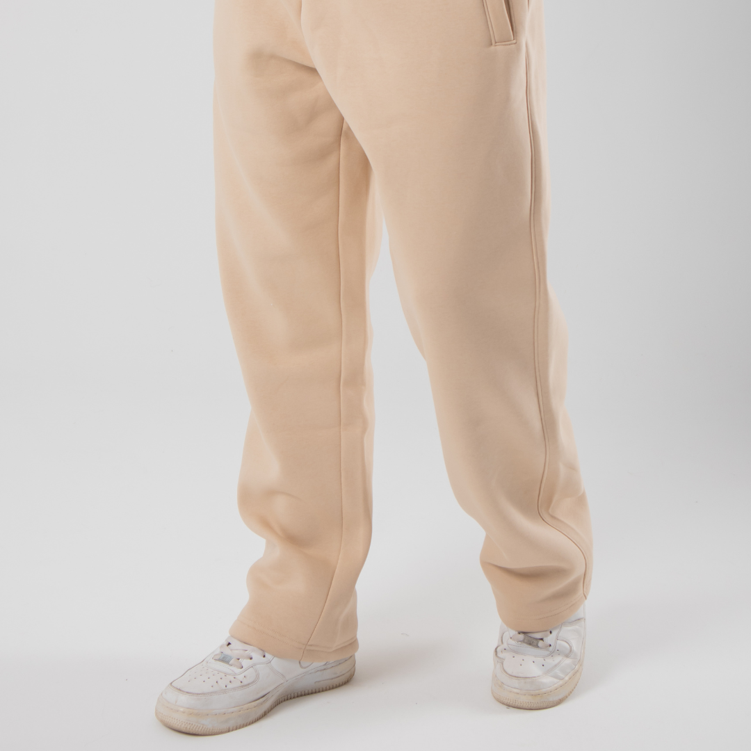 Relaxed Sweatpants Framed Pockets - Beige