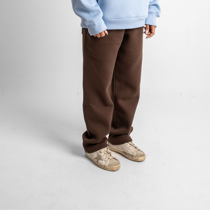 Relaxed Sweatpants Framed Pockets - Brown