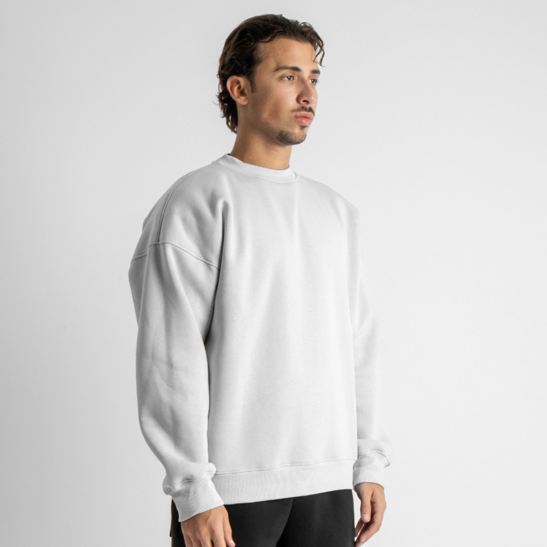 Drop Shoulder Sweatshirt - White