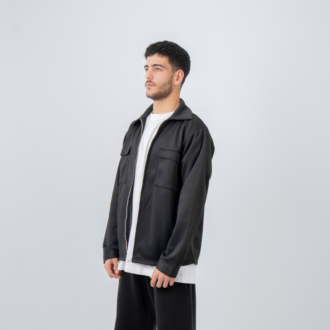 Overshirt with Pockets - Black