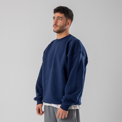 Drop Shoulder Sweatshirt - Navy Blue