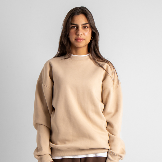 Drop Shoulder Sweatshirt - Beige