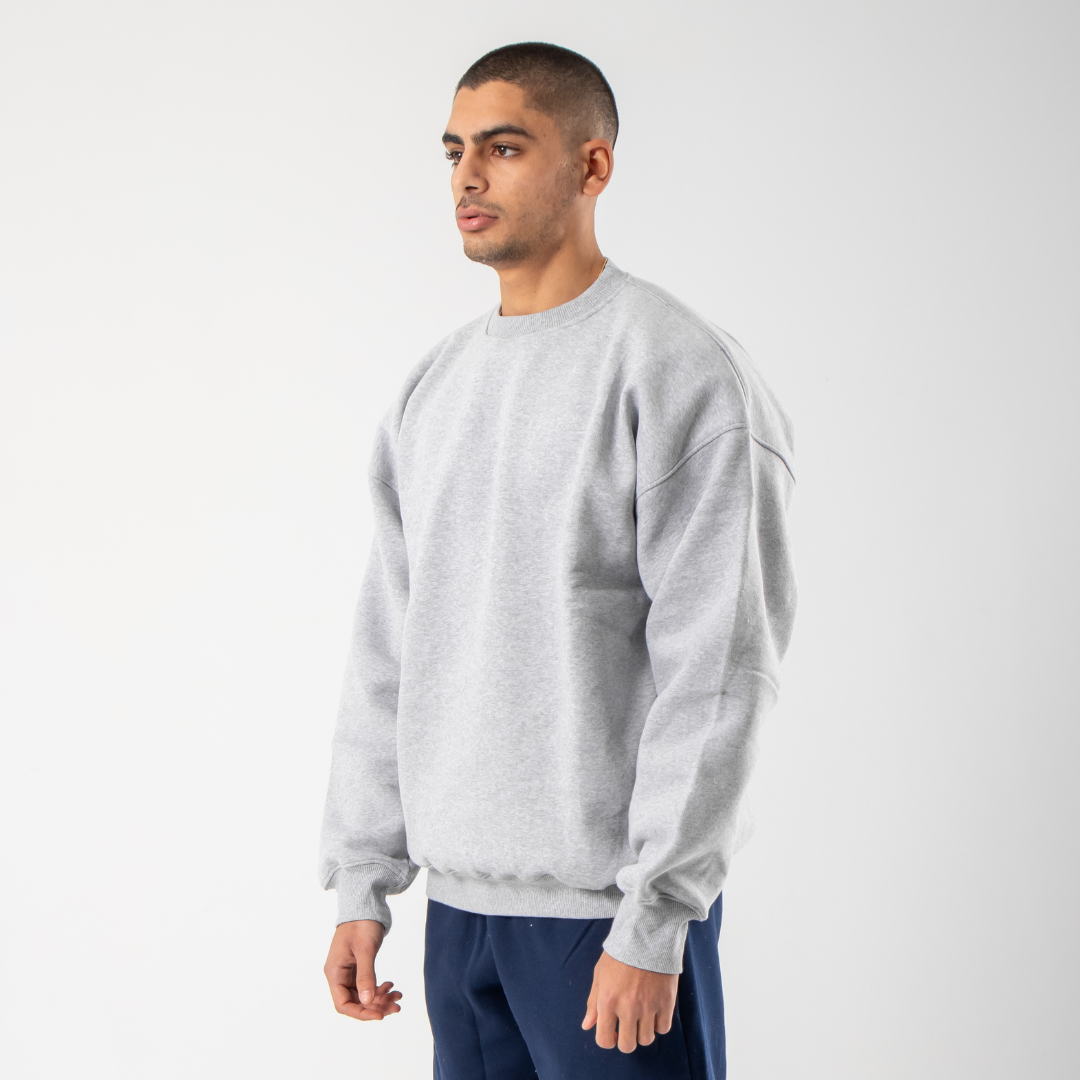 Drop Shoulder Sweatshirt - Light Grey