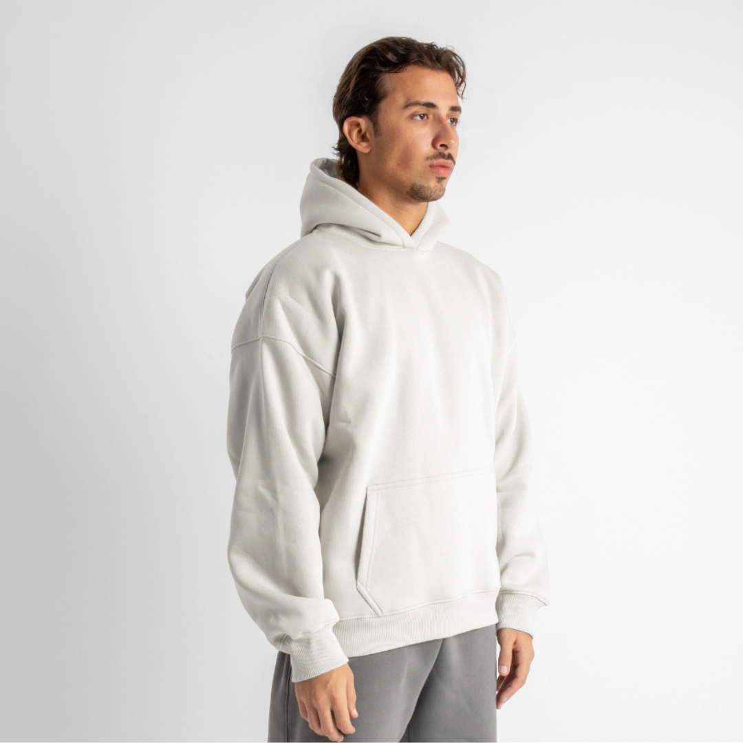 Drop Shoulder Hoodie - White