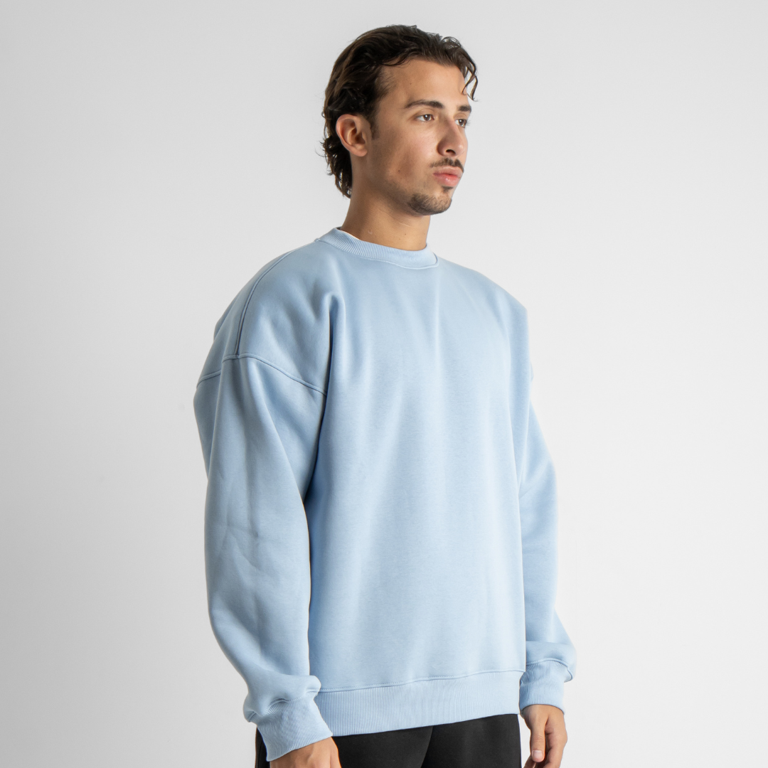 Drop Shoulder Sweatshirt - Light Blue