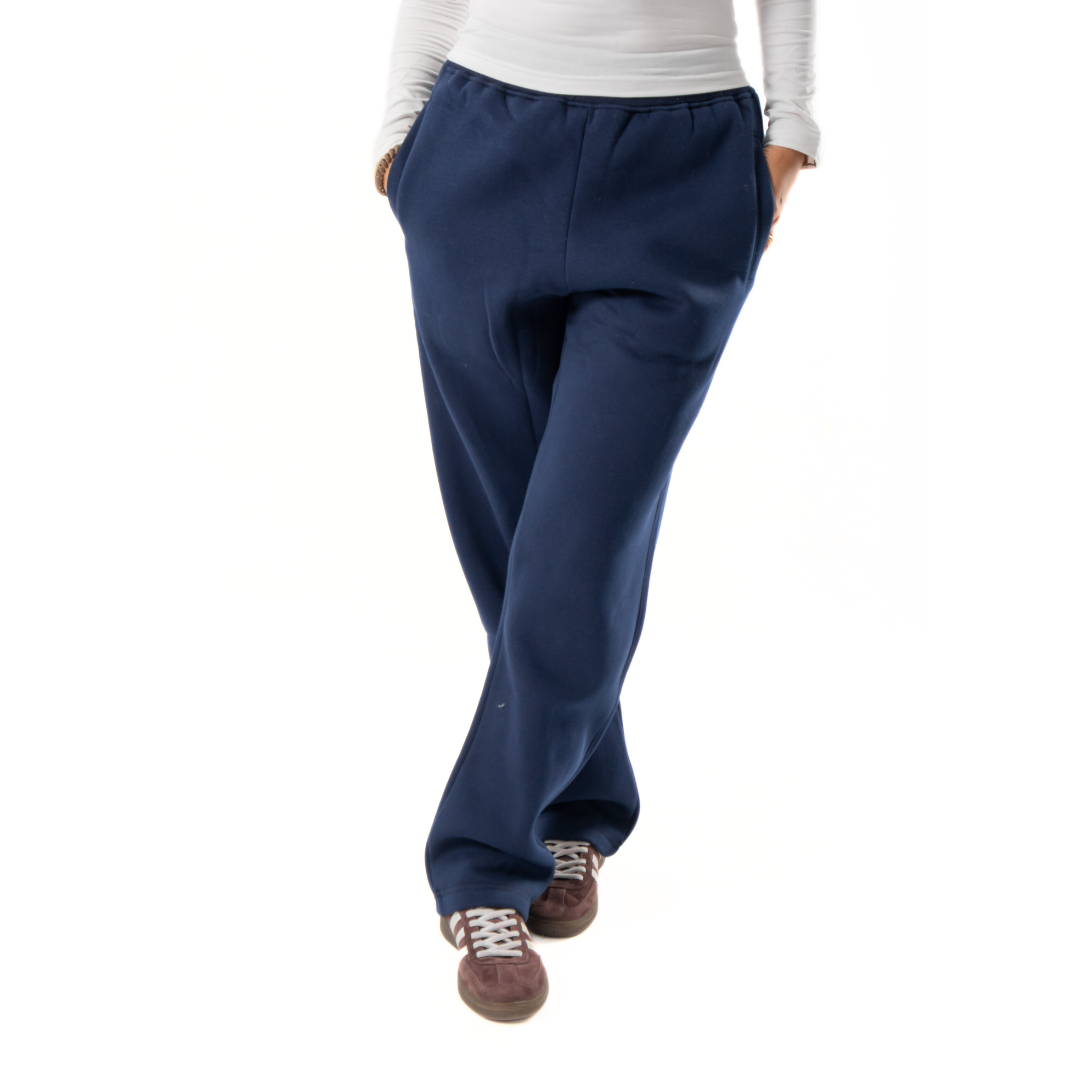 Relaxed Sweatpants Framed Pockets - Navy Blue