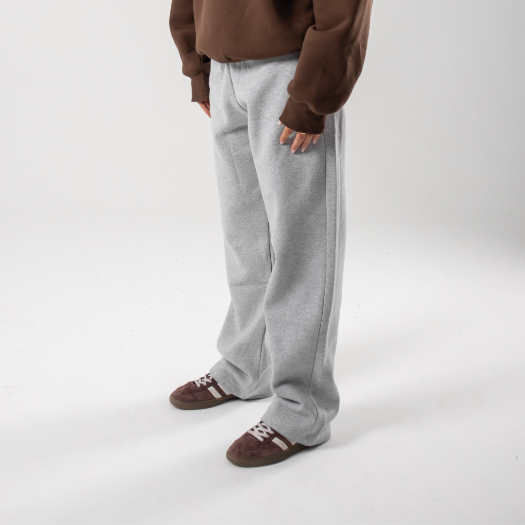 Straight Leg Sweatpants - Light Grey