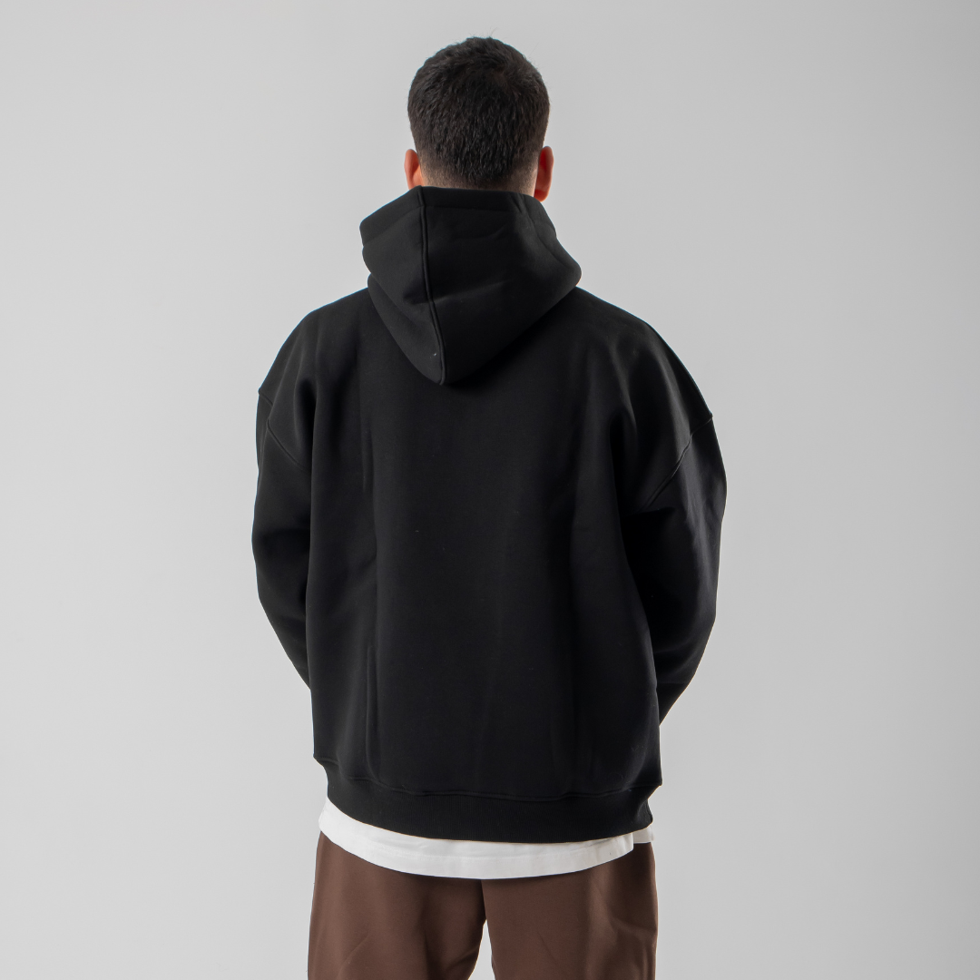 Drop Shoulder Hoodie - Black