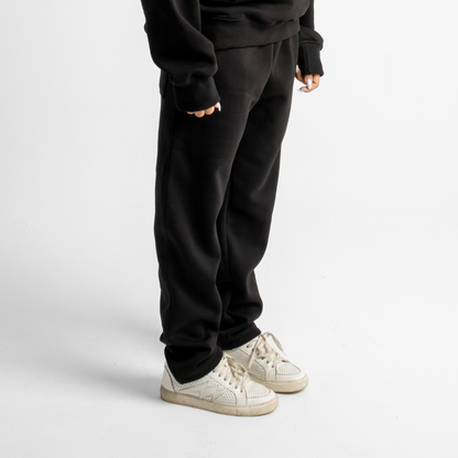 Straight Leg Sweatpants - Black