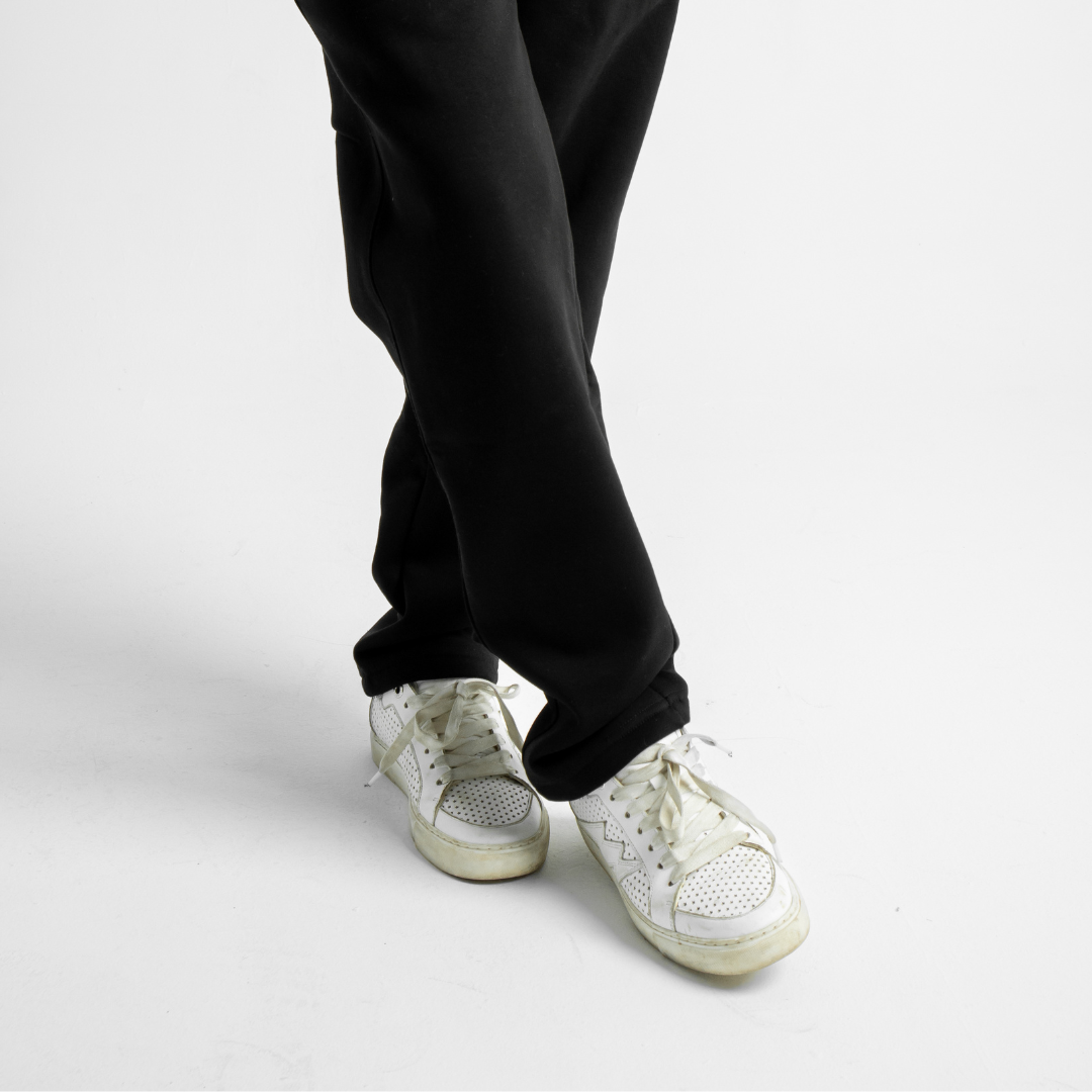 Straight Leg Sweatpants - Black