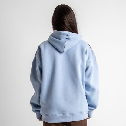 Drop Shoulder Hoodie - Light Blue