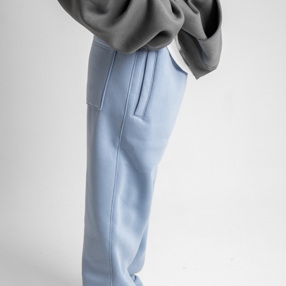 Relaxed Sweatpants Framed Pockets - Light Blue