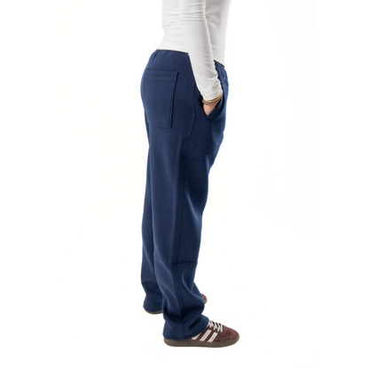 Relaxed Sweatpants Framed Pockets - Navy Blue