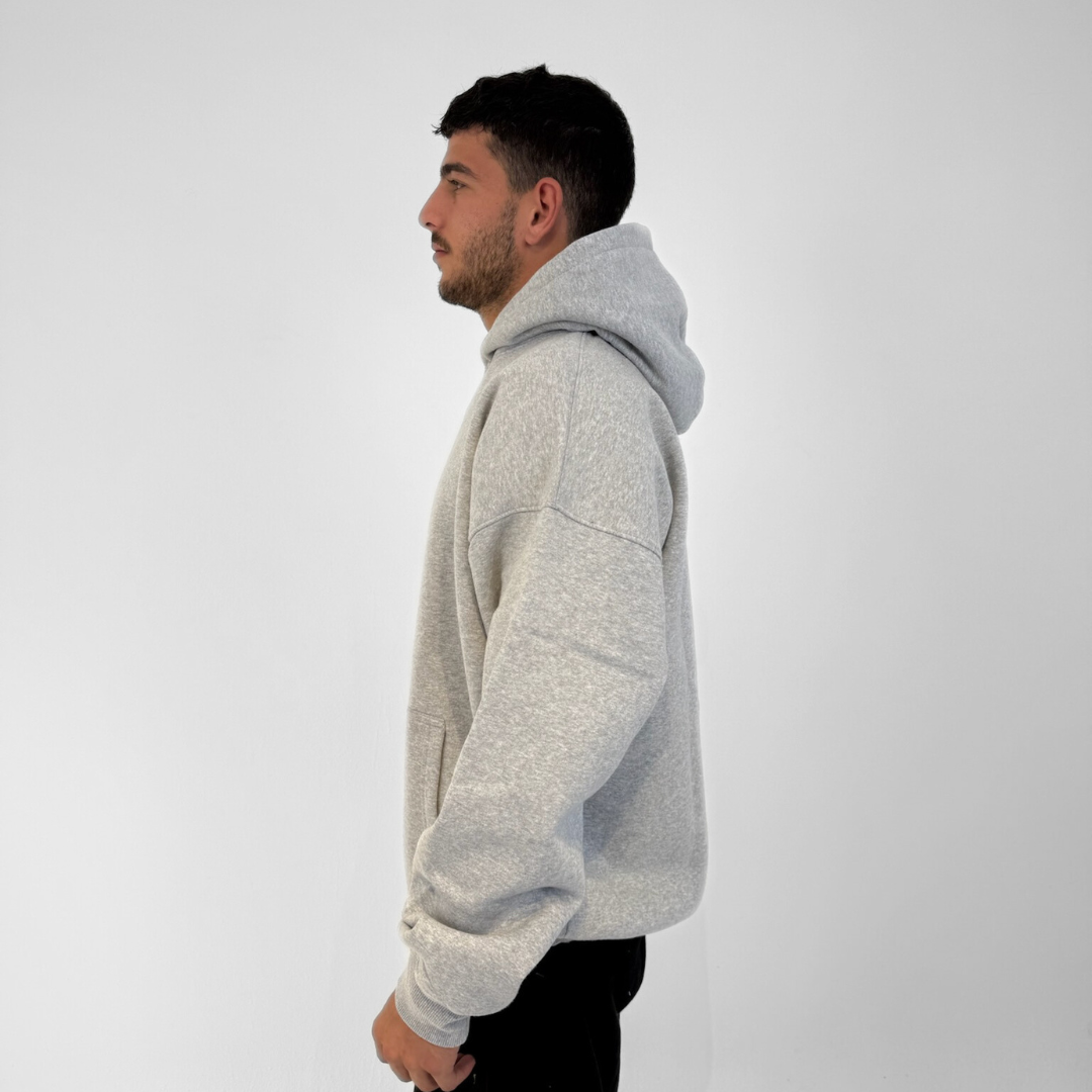 Drop Shoulder Hoodie - Light Grey