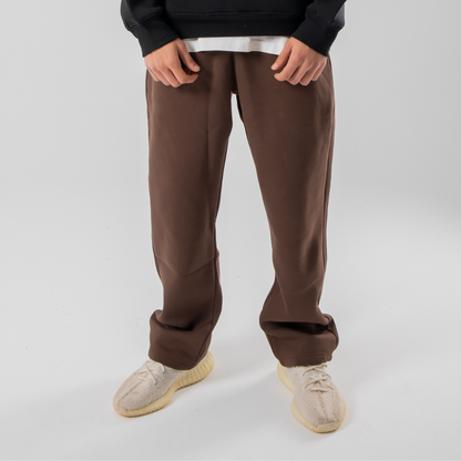 Straight Leg Sweatpants - Brown