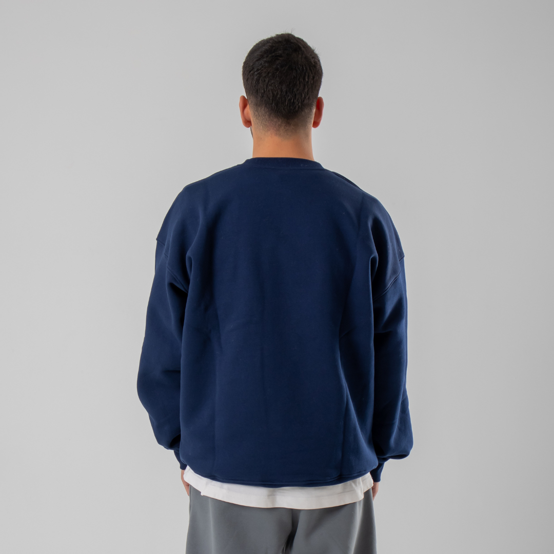 Drop Shoulder Sweatshirt - Navy Blue