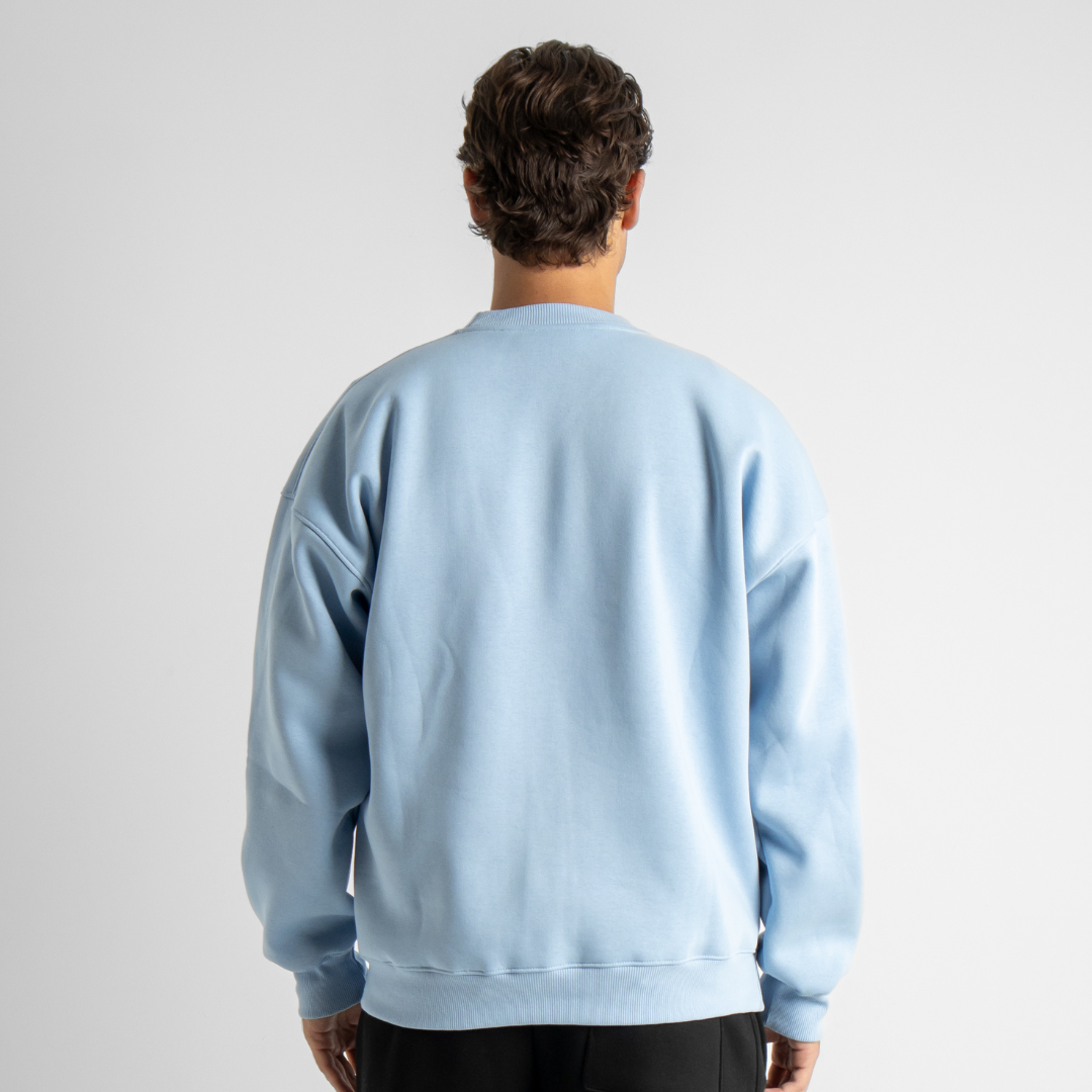 Drop Shoulder Sweatshirt - Light Blue