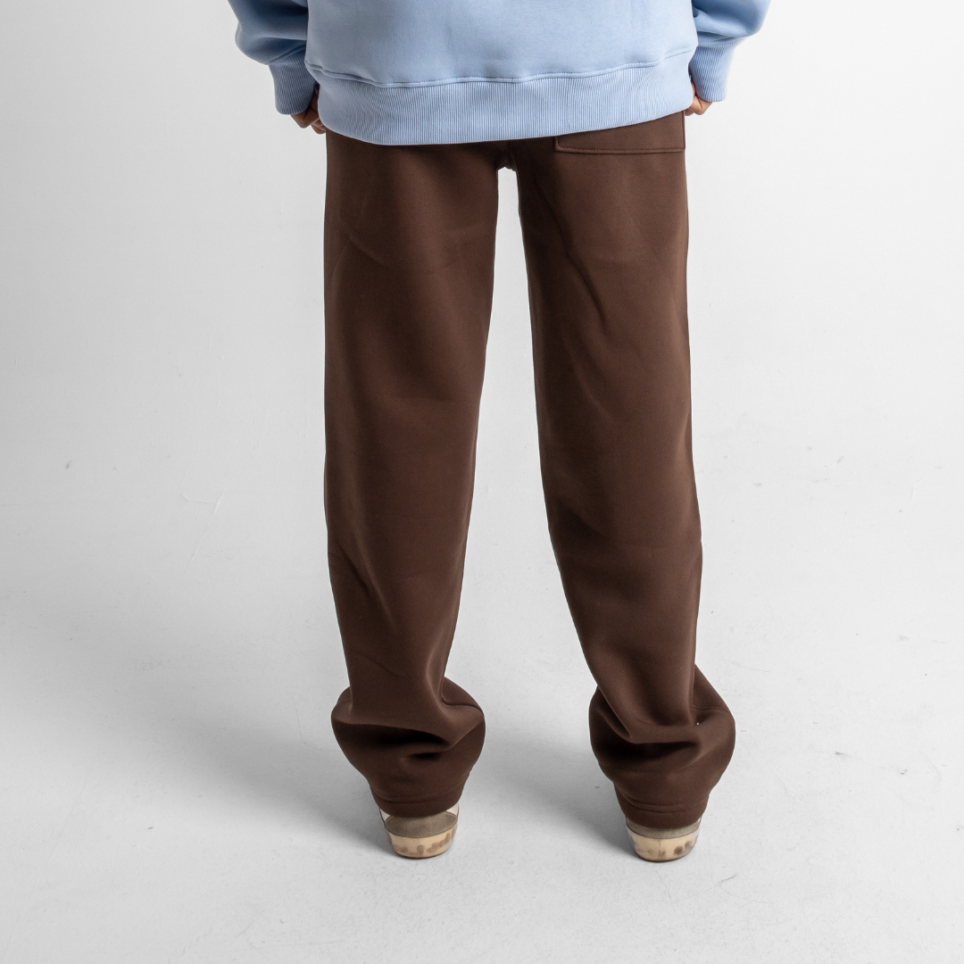 Relaxed Sweatpants Framed Pockets - Brown