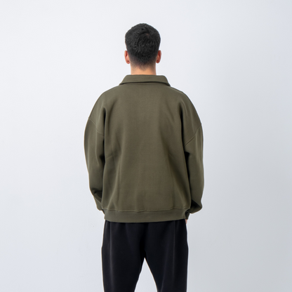 Polo Crewneck - Olive Green