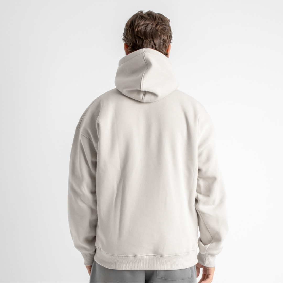 Drop Shoulder Hoodie - White