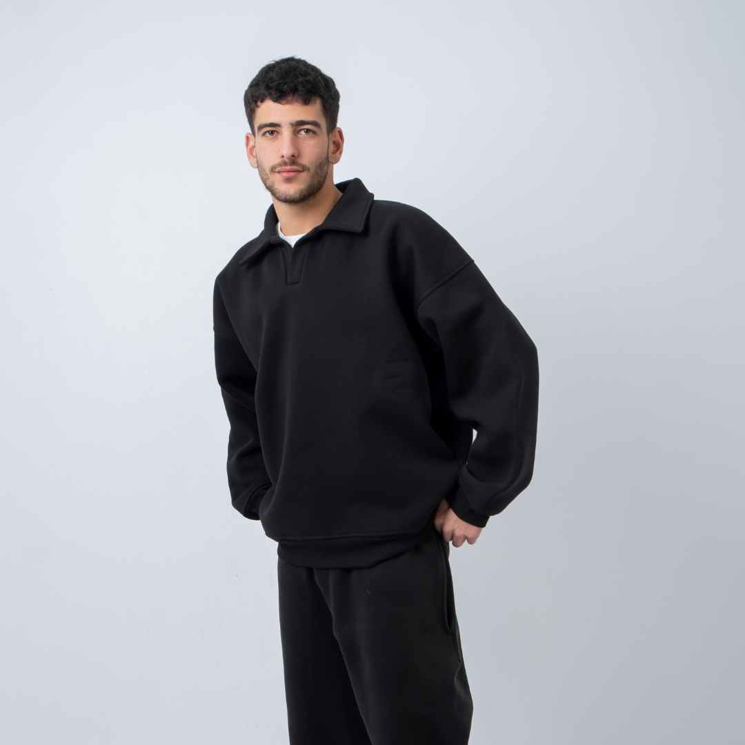 Polo Crewneck - Black