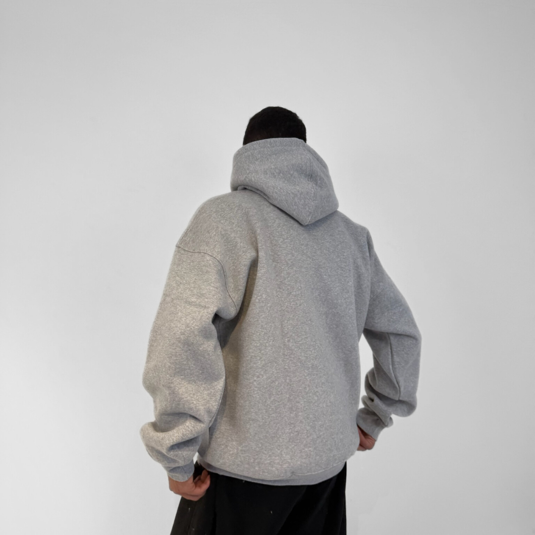 Drop Shoulder Hoodie - Light Grey