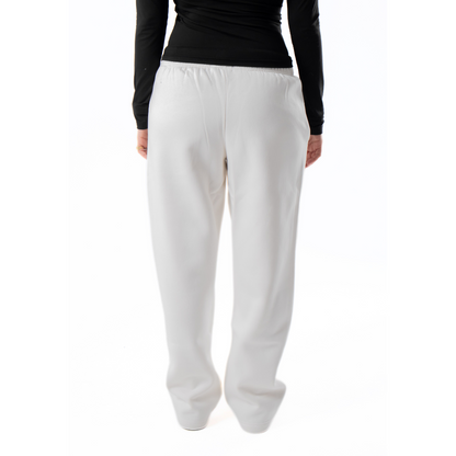 Straight Leg Sweatpants - White