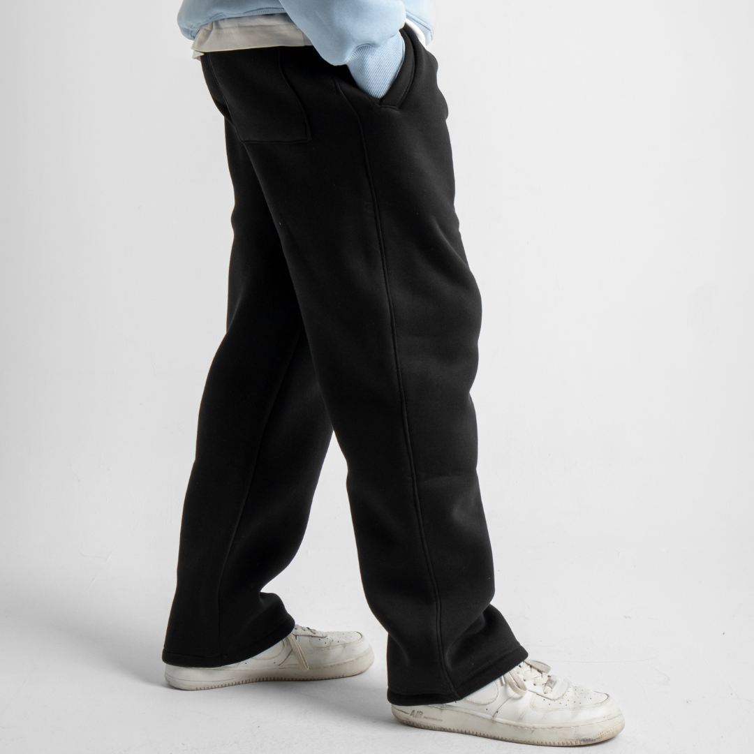 Relaxed Sweatpants Framed Pockets - Black