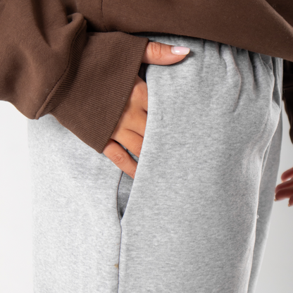 Straight Leg Sweatpants - Light Grey