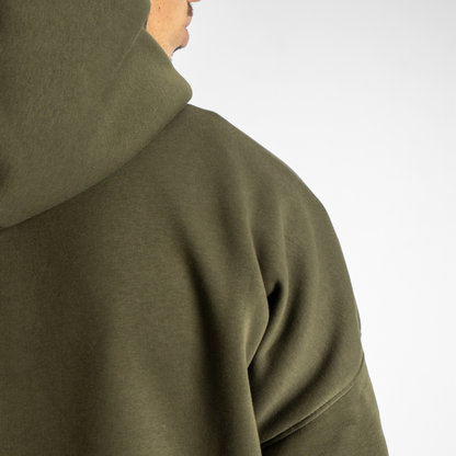 Drop Shoulder Hoodie - Olive Green