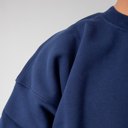 Drop Shoulder Sweatshirt - Navy Blue