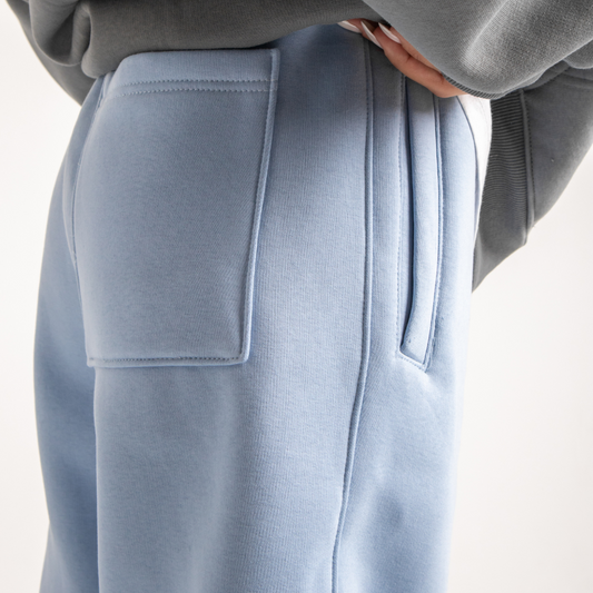 Relaxed Sweatpants Framed Pockets - Light Blue