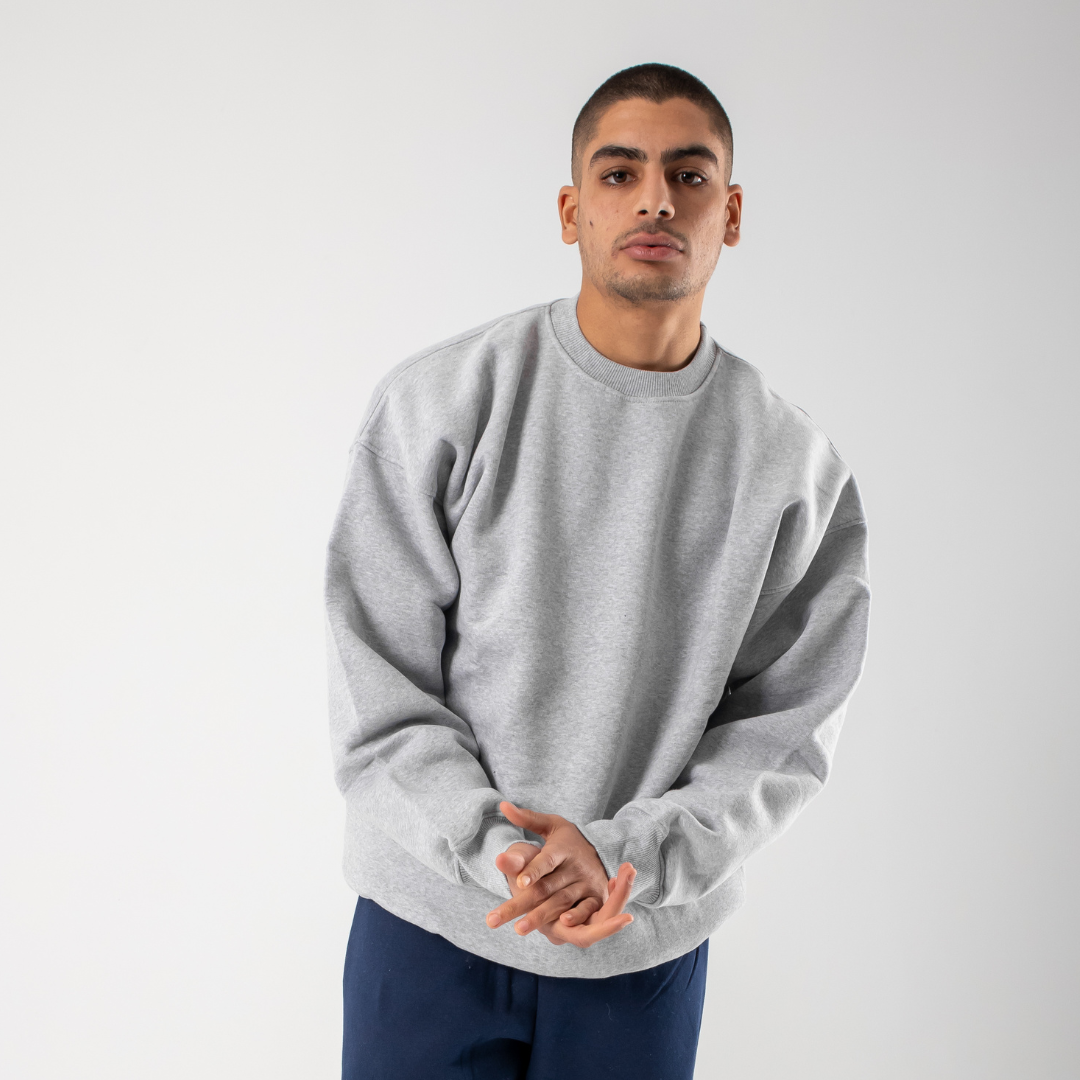 Drop Shoulder Sweatshirt - Light Grey