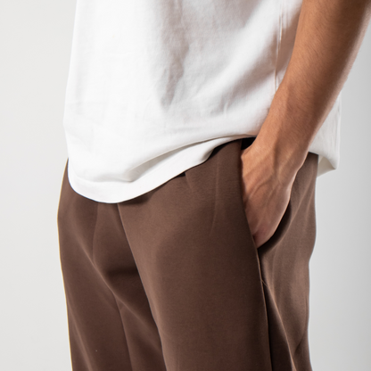 Straight Leg Sweatpants - Brown