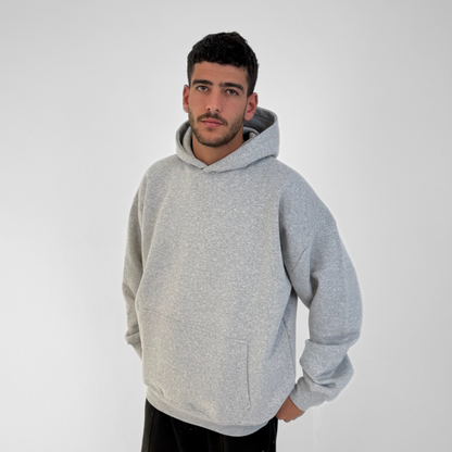 Drop Shoulder Hoodie - Light Grey