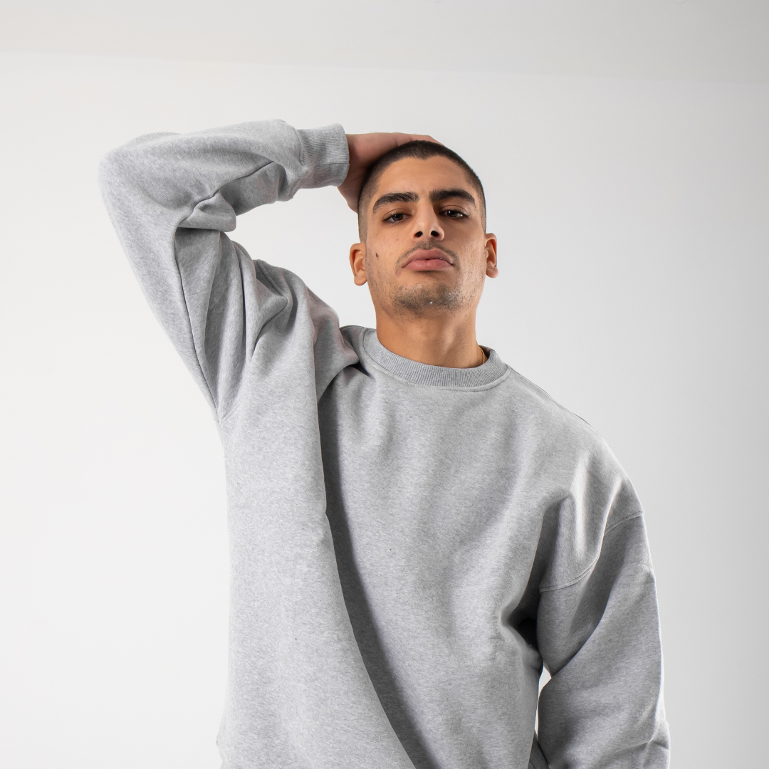 Drop Shoulder Sweatshirt - Light Grey