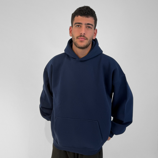 Drop Shoulder Hoodie - Navy Blue