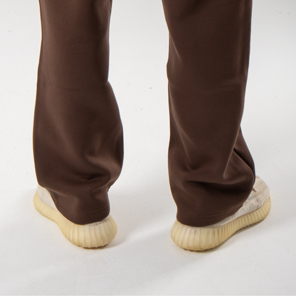 Straight Leg Sweatpants - Brown