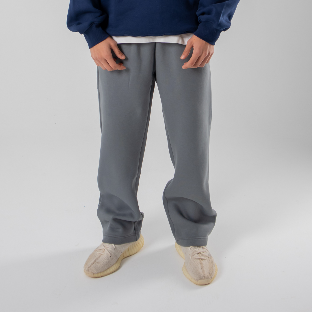 Straight Leg Sweatpants - Grey