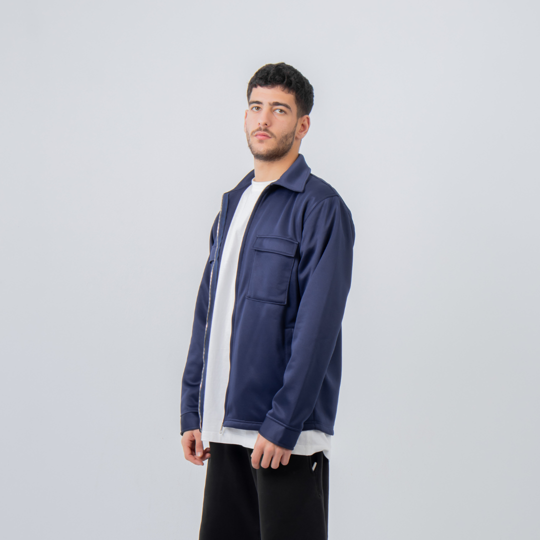 Overshirt with pockets - Navy