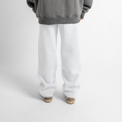 Relaxed Sweatpants Framed Pockets - White